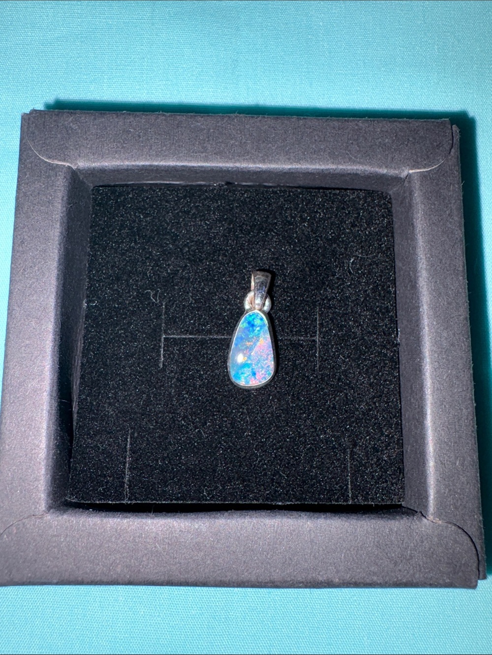 Treated Australian Opal 925 Sterling Silver Pendant - Picture 4 of 7